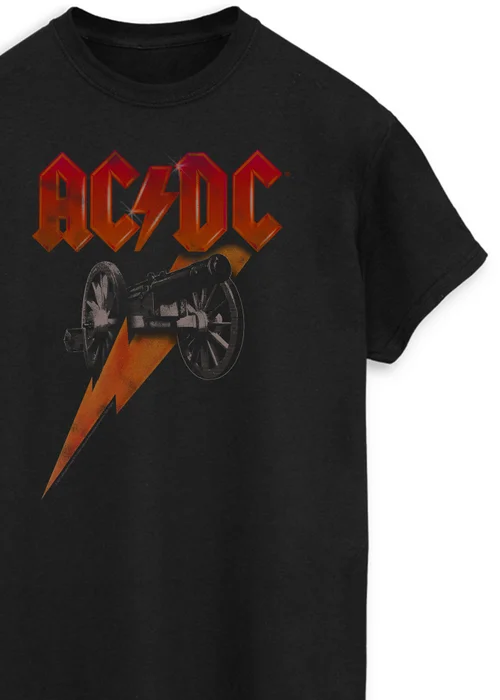 ACDC Canon Long Flash Men Black Graphic Music T-Shirt - 4XL Image 2