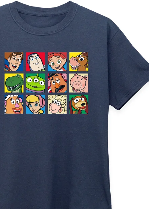 Disney Kids Navy Toy Story Character Squares Printed T-Shirt (3-13 yrs) - Age 3-4 Years Image 2