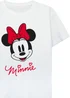 Disney Kids White Minnie Mouse Face Printed T-Shirt (3-13 yrs) - Age 12-13 Years Image 2