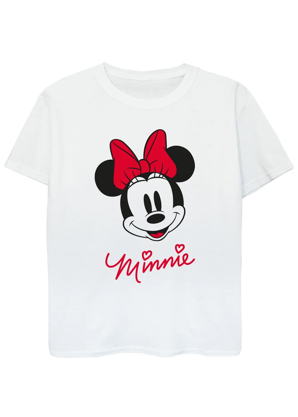 Disney Kids White Minnie Mouse Face Printed T-Shirt (3-13 yrs) - Age 12-13 Years Image 1