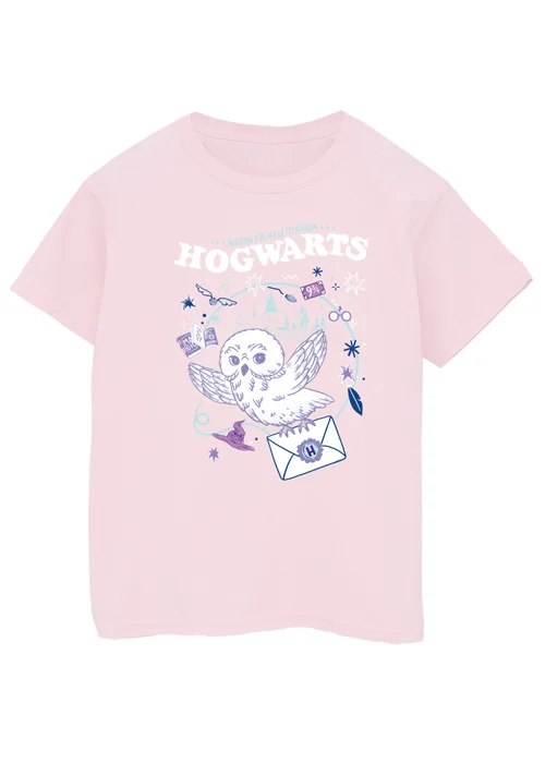 Harry Potter Kids Baby Pink Hedwig Letter Printed T-Shirt (3-13 yrs) - Age 7-8 Years Image 1