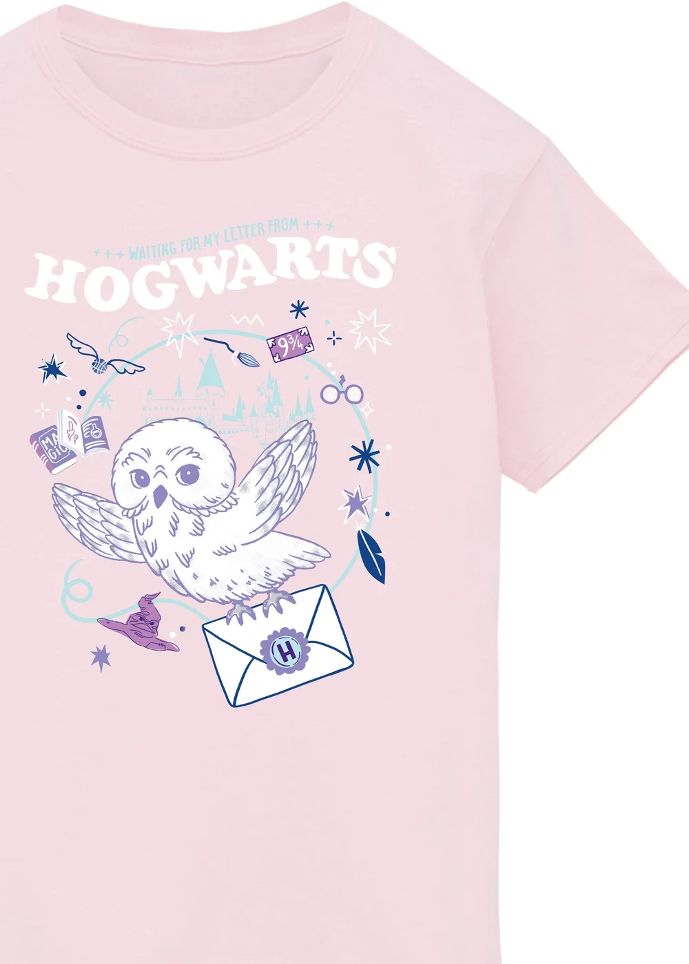 Harry Potter Kids Baby Pink Hedwig Letter Printed T-Shirt (3-13 yrs) - Age 7-8 Years Image 2