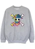 One Piece Kids Grey Straw Hat Pirate Sweatshirt (3-13 yrs) - 7-8 Yrs Image 1