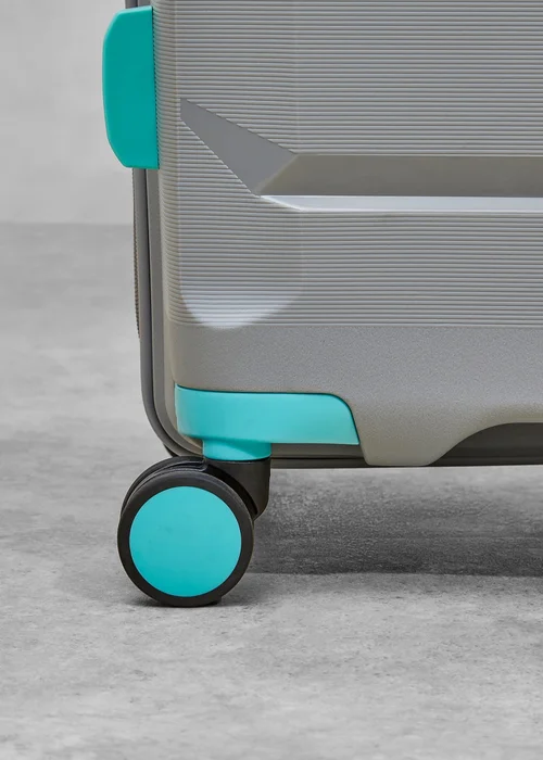 Rock Tulum Suitcase Grey/Aqua - Small Image 3