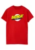 Spiral Galaxy Big Bang Theory Bazinga Red Printed T-Shirt - Large Image 1