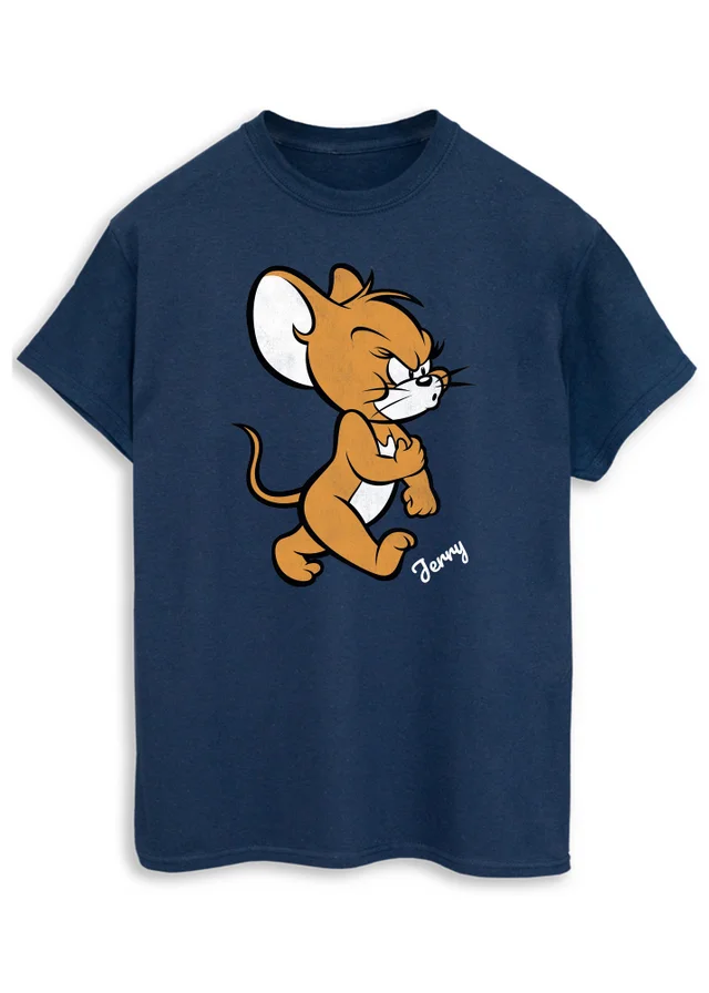 Spiral Galaxy Tom & Jerry Angry Mouse Navy Printed T-Shirt