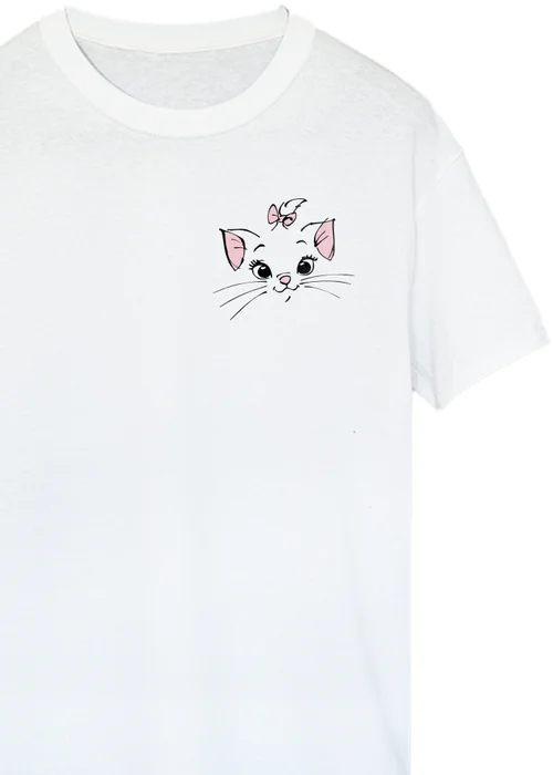 Disney The Aristocats Marie Face White Printed Boyfriend Fit T-Shirt - Small Image 2