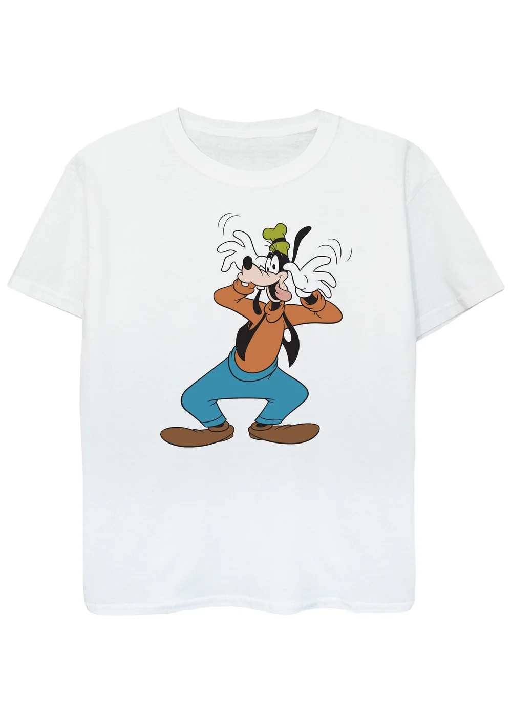 Disney Goofy Kids White Crazy Printed T-Shirt (3-13 yrs) - Age 12-13 Years Image 1