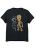 Marvel Kids Black Guardians Of The Galaxy Groot Scribbles Printed T-Shirt (3-13 yrs) - Age 12-13 Years Image 1