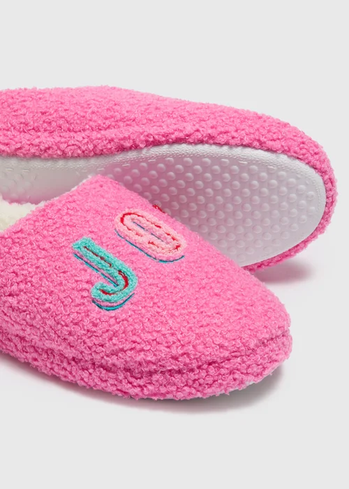 Joyful JOY Pink Mule Slippers - Small Image 2