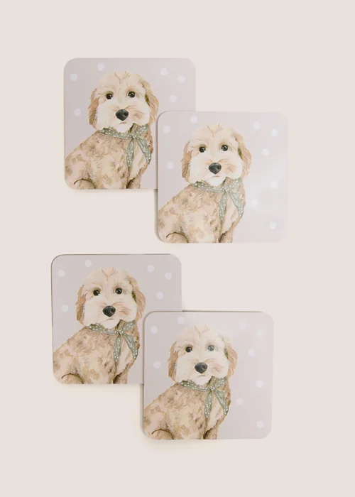 4 Pack Grey Connie Cockapoo Coasters Image 1