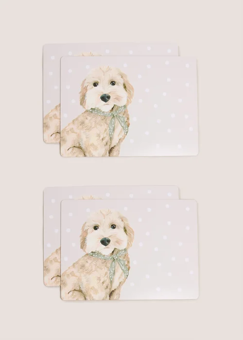 4 Pack Grey Connie Cockapoo Placemats (10.5cm x 10.5cm) Image 1