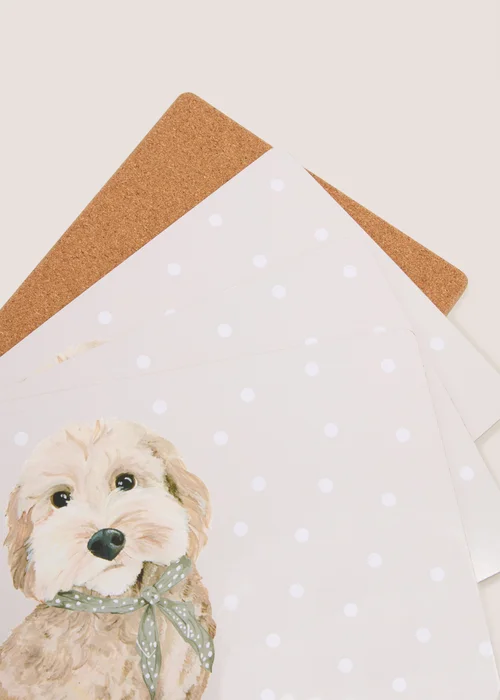4 Pack Grey Connie Cockapoo Placemats (10.5cm x 10.5cm) Image 2