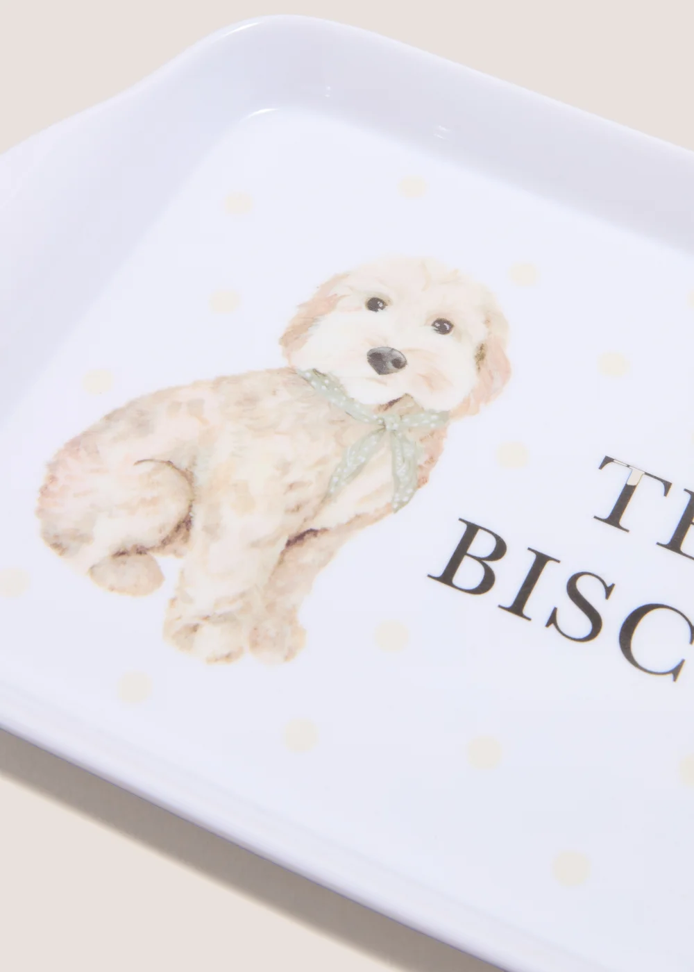White Connie Cockapoo Tea Tray Image 2