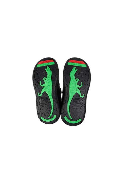 ToeZone Boys Black Jay Ortholite Dinosaur Rip Tape Shoe (Younger 8- Older 3) - Size 8 infants Image 4