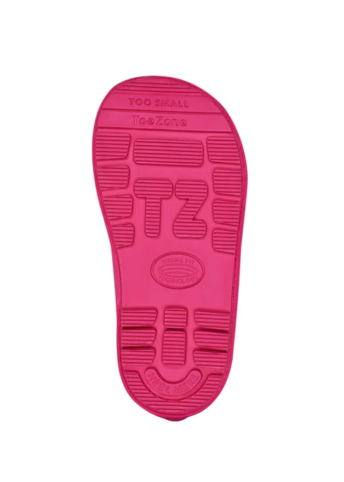 ToeZone Girls Pink Belle Love Heart Wellies (Younger 6- Older 12) - Size 11 Infants Image 4