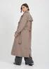 Brave Soul Brown Double-Breasted Longline Trench Coat - 10 Image 2