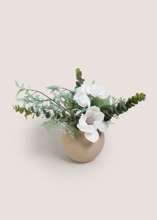 Mixed Flowers In Grey Pot Image 1