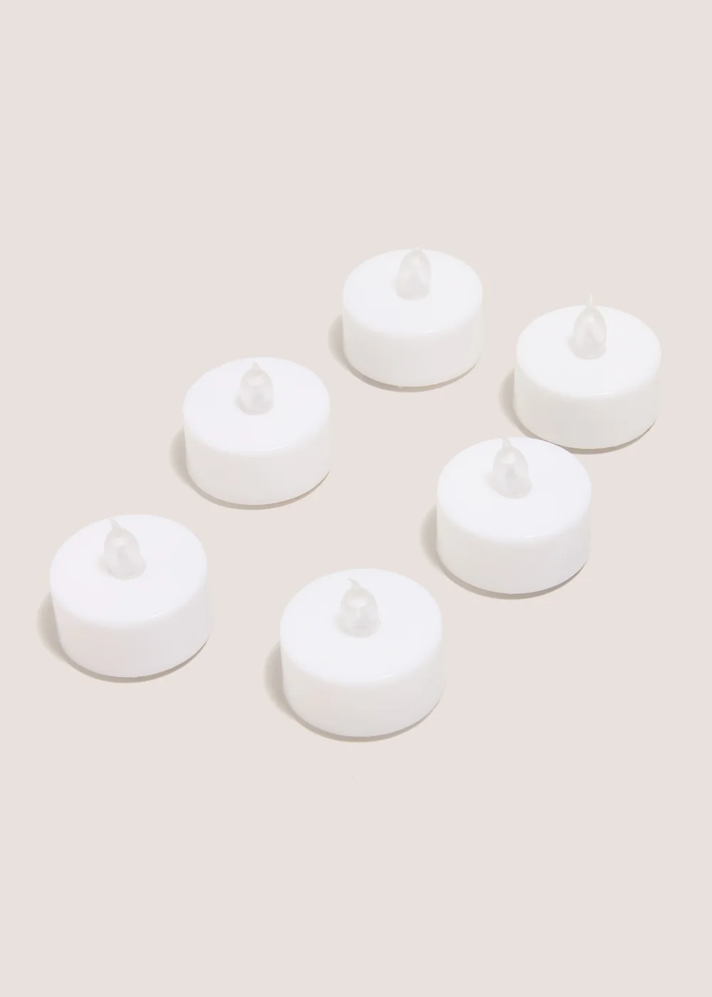 6 Pack White LED Tealights Image 1
