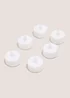 6 Pack White LED Tealights Image 1