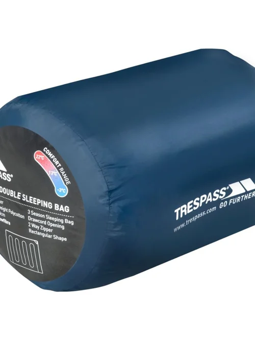 Trespass Navy Catnap 3 Season Double Sleeping Bag - One Size Image 4