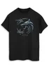 Spiral Galaxy The Witcher Wolf Logo Black Printed T-Shirt - XXL Image 1