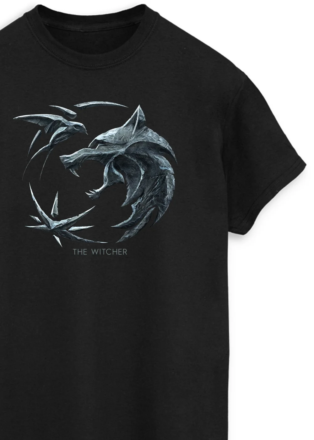 Spiral Galaxy The Witcher Wolf Logo Black Printed T-Shirt - XXL Image 2