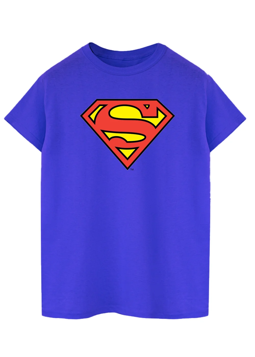 Spiral Galaxy Superman Shield Royal Blue Printed T-Shirt - Small Image 1