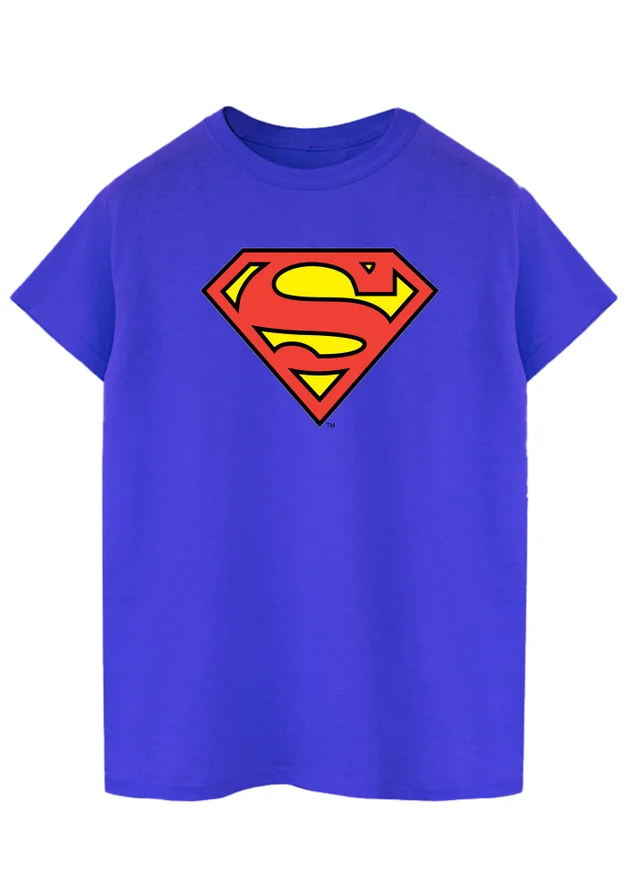 Spiral Galaxy Superman Shield Royal Blue Printed T-Shirt