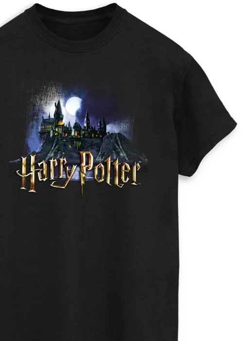 Spiral Galaxy Harry Potter Hogwarts Castle Black Printed T-Shirt - 4XL Image 2