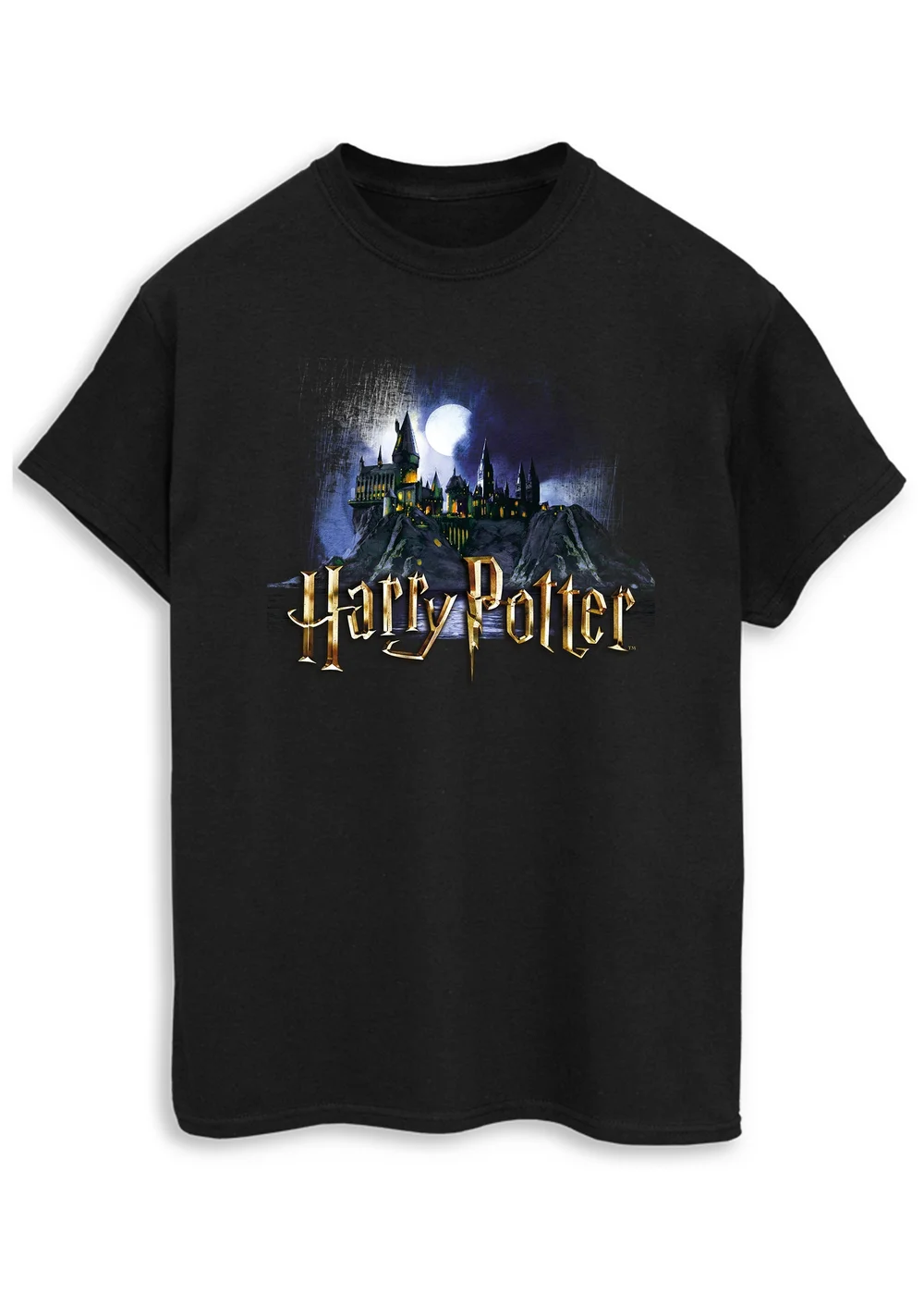 Spiral Galaxy Harry Potter Hogwarts Castle Black Printed T-Shirt - 4XL Image 1