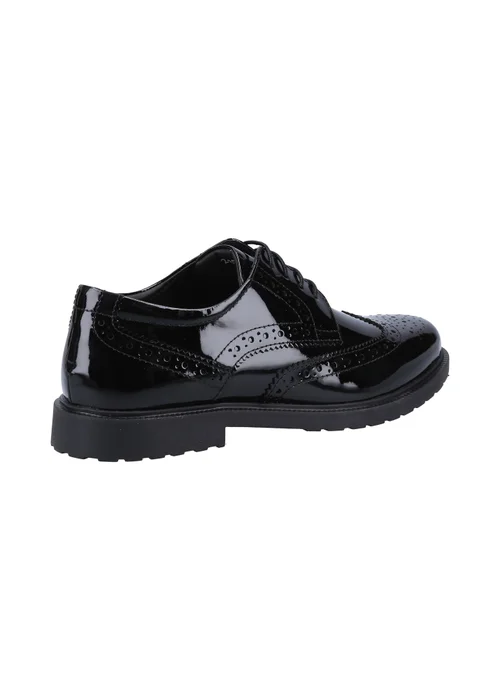 Hush Puppies Glossy Black Verity Brogue - Size 4 Image 3