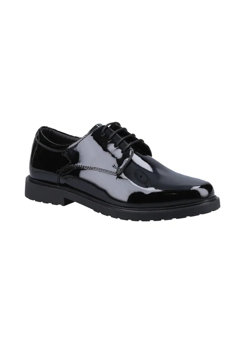 Hush Puppies Glossy Black Verity Lace Up Shoe - Size 7 Image 2