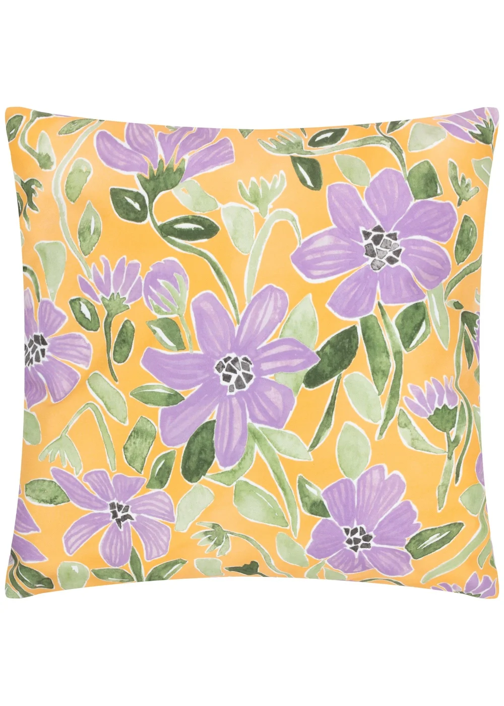 Wylder Nature Yellow Flower Filled Outdoor Cushions (43cm x 43cm x 8cm) - One Size Image 2