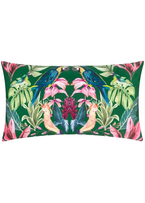 Wylder Tropics Dark Green Kali Birds Filled Outdoor Cushions (30cm x 50cm x 8cm) - One Size Image 2