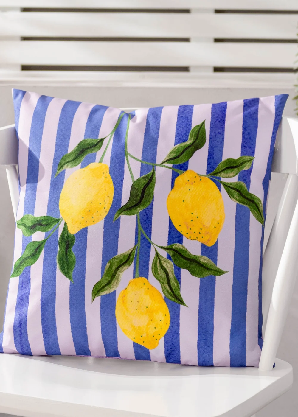 furn. Blue Lemons Filled Outdoor Cushions (43cm x 43cm x 8cm) - One Size Image 1