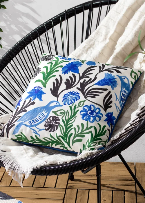 furn. Blue Aljento Filled Outdoor Cushions (43cm x 43cm x 8cm) - One Size Image 1