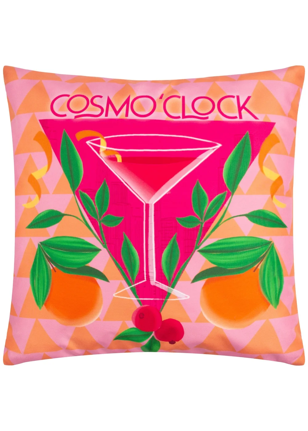 furn. Pink Cosmo O' Clock Filled Outdoor Cushions (43cm x 43cm x 8cm) - One Size Image 2