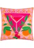 furn. Pink Cosmo O' Clock Filled Outdoor Cushions (43cm x 43cm x 8cm) - One Size Image 2