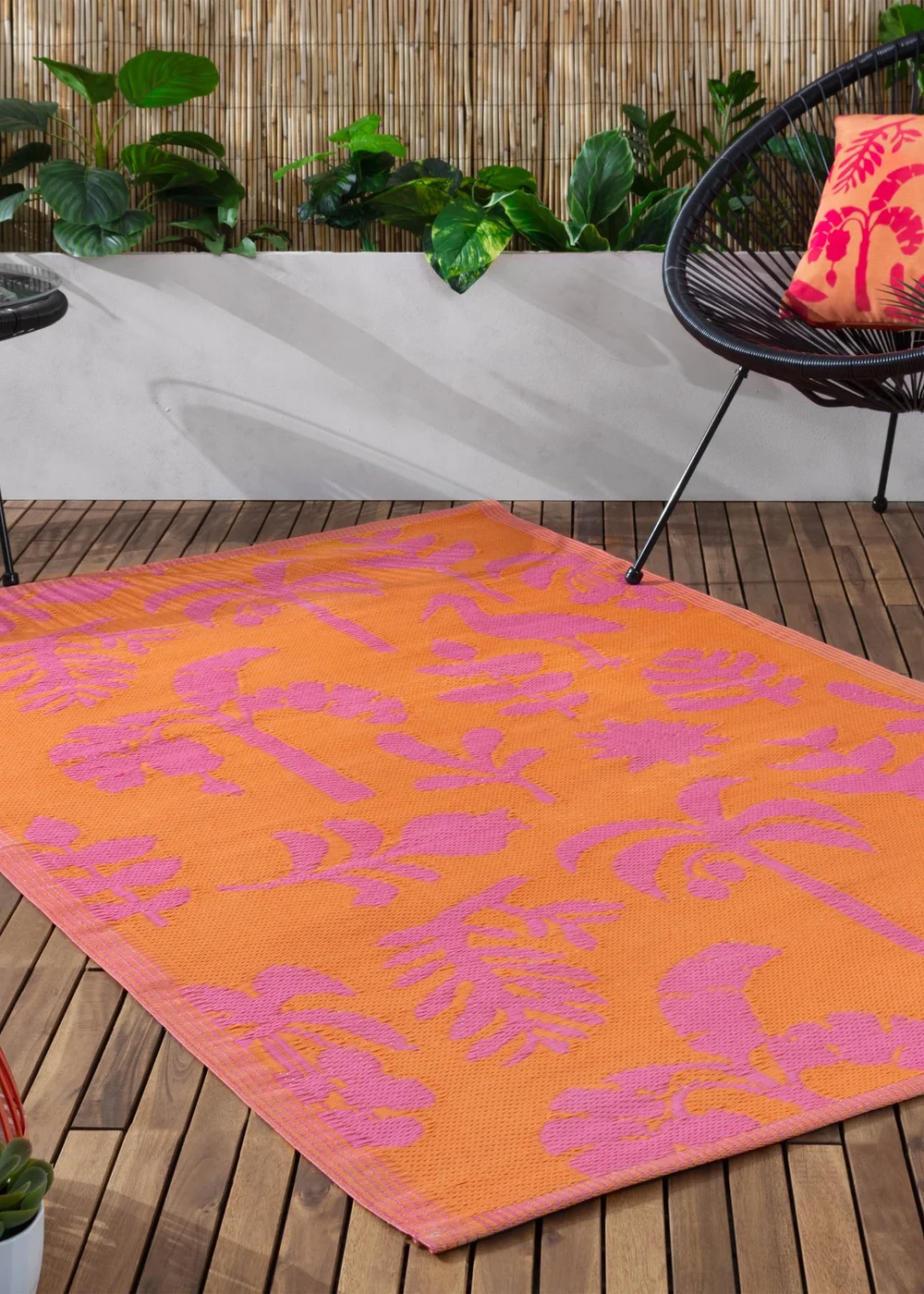 furn. Orange Marula Outdoor 100% Recycled Rug (120 x 180cm) - 120 x 180cm Image 1