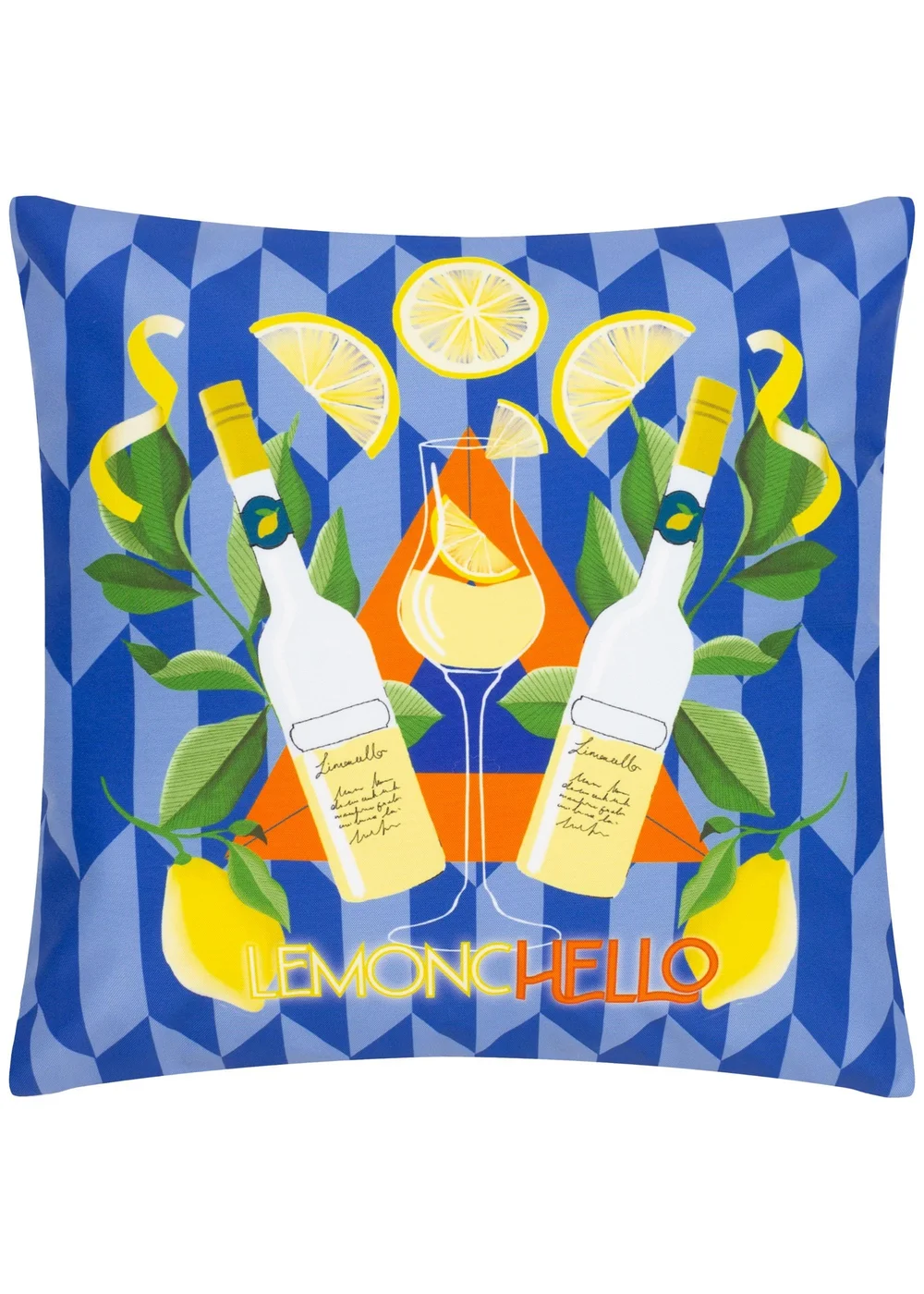 furn. Blue Lemonchello Outdoor Filled Cushion (43 x 43 x 8cm) - One Size Image 2