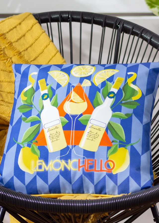 furn. Blue Lemonchello Outdoor Filled Cushion (43 x 43 x 8cm)