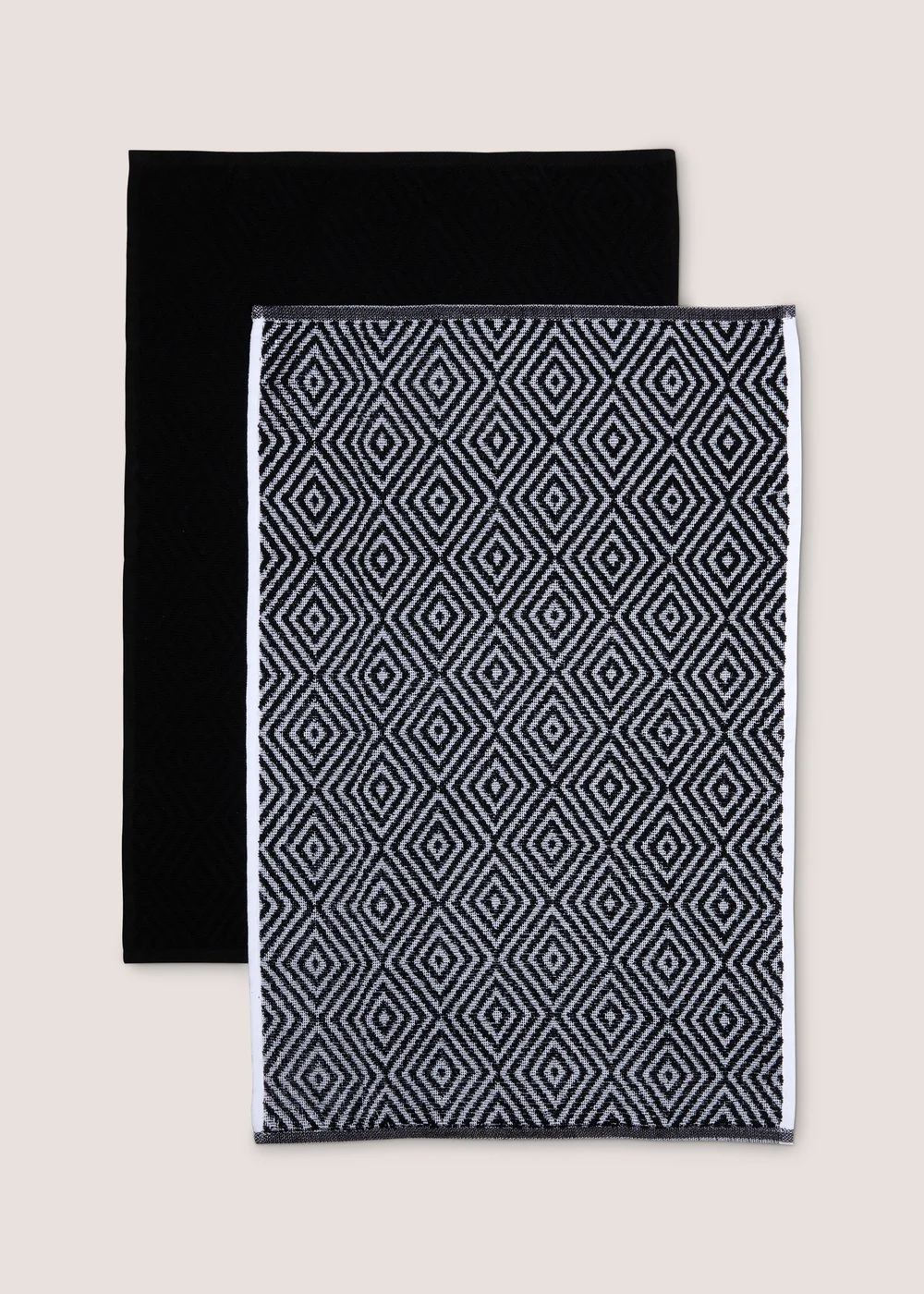 2 Pack Black Geometric Tea Towels Image 1