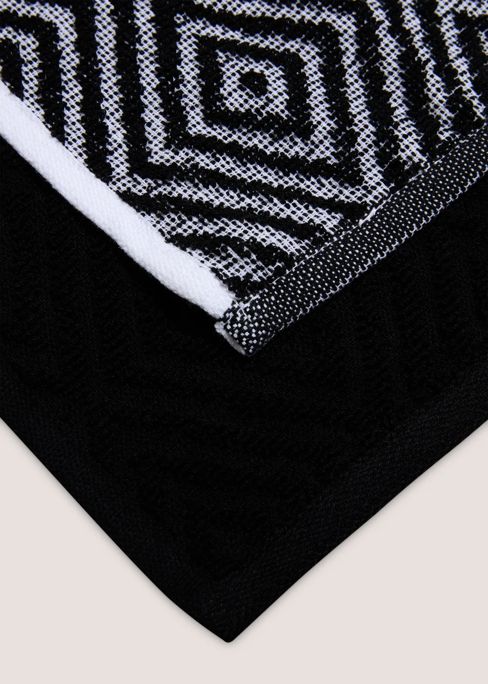 2 Pack Black Geometric Tea Towels Image 2