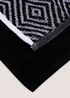 2 Pack Black Geometric Tea Towels Image 2