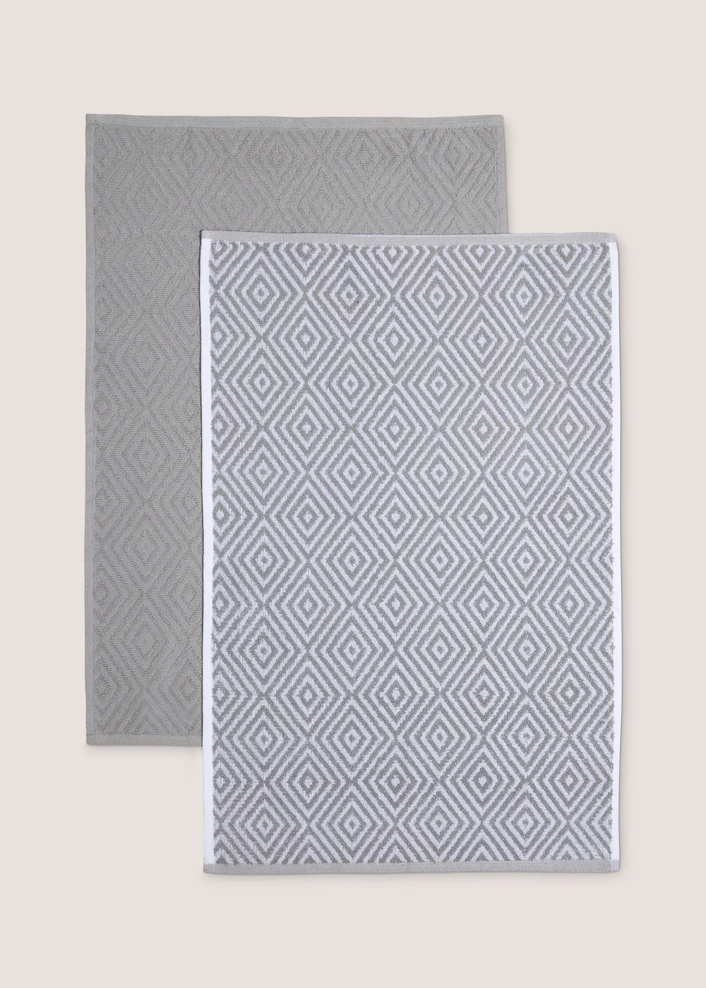 2 Pack Grey Geometric Tea Towels Image 1