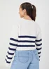 Brave Soul White Randel Striped Cropped Knitted Jumper - Extra small Image 2