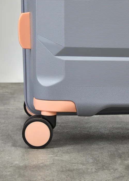 Rock Tulum Suitcase Grey/Peach - Small Image 3