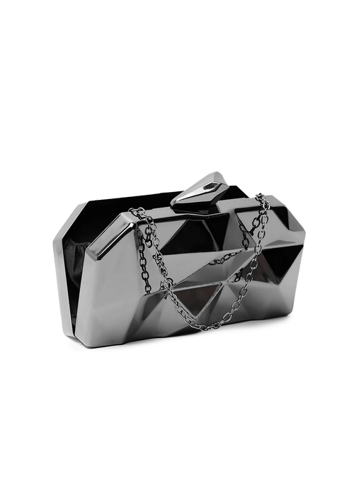 Where's That From Black Melanie Geometric Pattern Clutch Bag - One Size Image 2