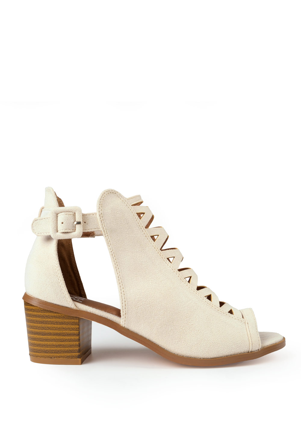 Where's That From Cream Suede Reydah Mid Block Heel Sandals - Size 4 Image 1